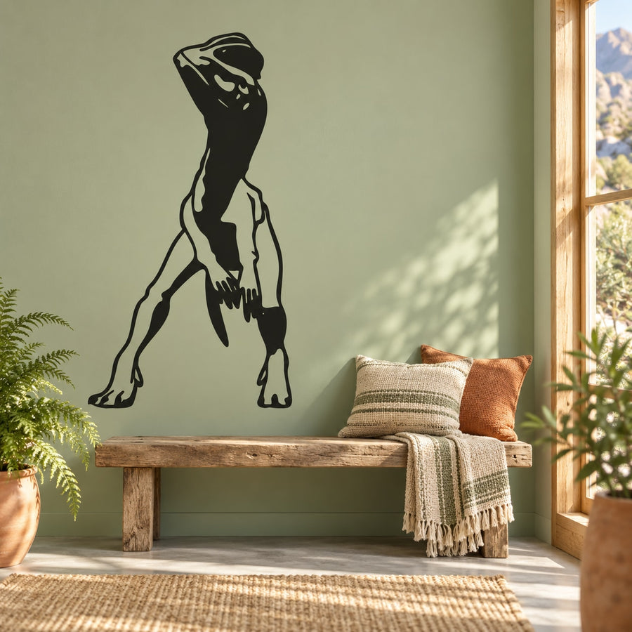 Black Dilophosaurus wall decal with open-mouthed, confounded pose