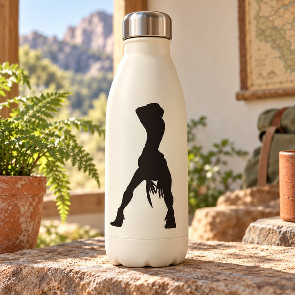 Black confused dinosaur silhouette decal