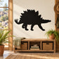 Walking stegosaurus vinyl decal, black dinosaur silhouette