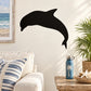 Black flipping dolphin wall decal silhouette