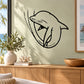Baby dolphin decal, black line-art dolphin face