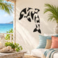 Black dolphin decal wall sticker with looping tail design
