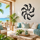 Black dolphin repeat wall decal with looping illustrated fins and tails
