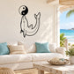 Dolphin and yin-yang line art wall decal