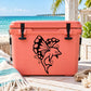 Coral cooler with butterfly wings decal