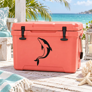 Dolphin swimming decal on coral cooler
