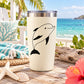 Insulated tumbler with black dolphin decal