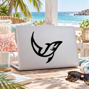 Black tribal dolphin decal with curved fins and tail.