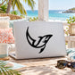 Black tribal dolphin decal with curved fins and tail.