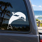 White dolphin looking decal sticker for vehicle window, dolphin silhouette in profile
