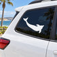 White dolphin sideways silhouette car window decal