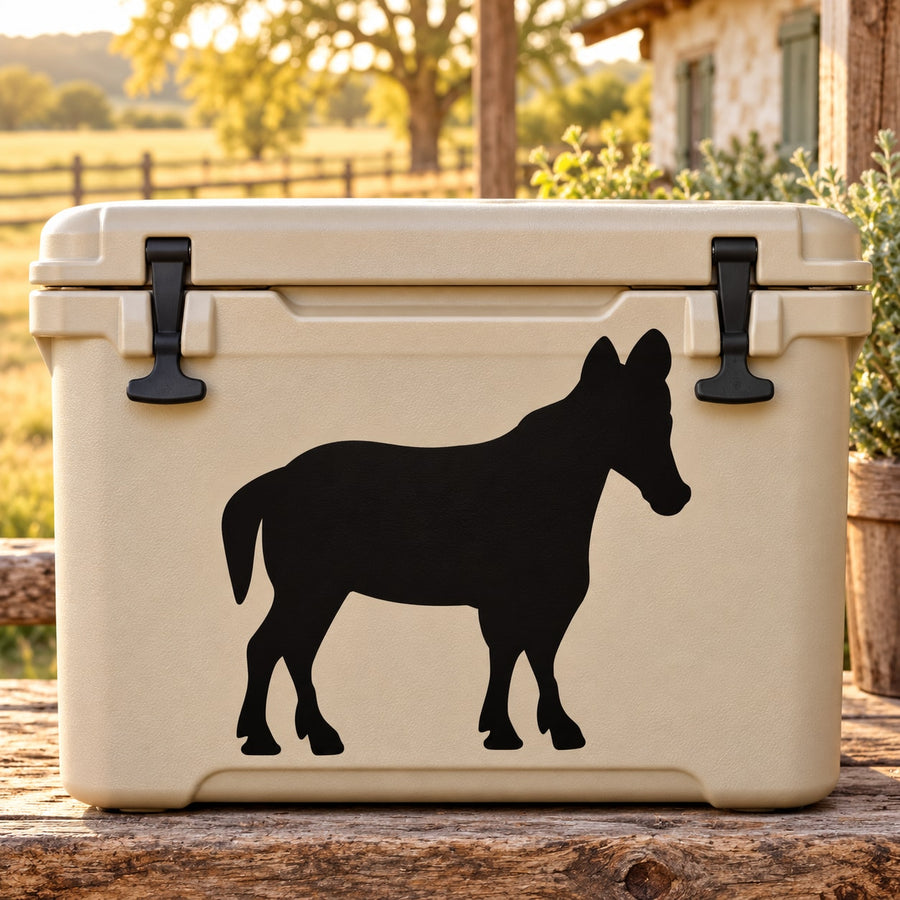 Black standing donkey silhouette decal