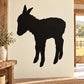 Black foal silhouette wall decal with standing donkey shape