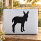 Black donkey foal silhouette decal on white backing