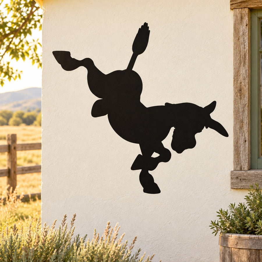 Black cartoon donkey silhouette wall decal