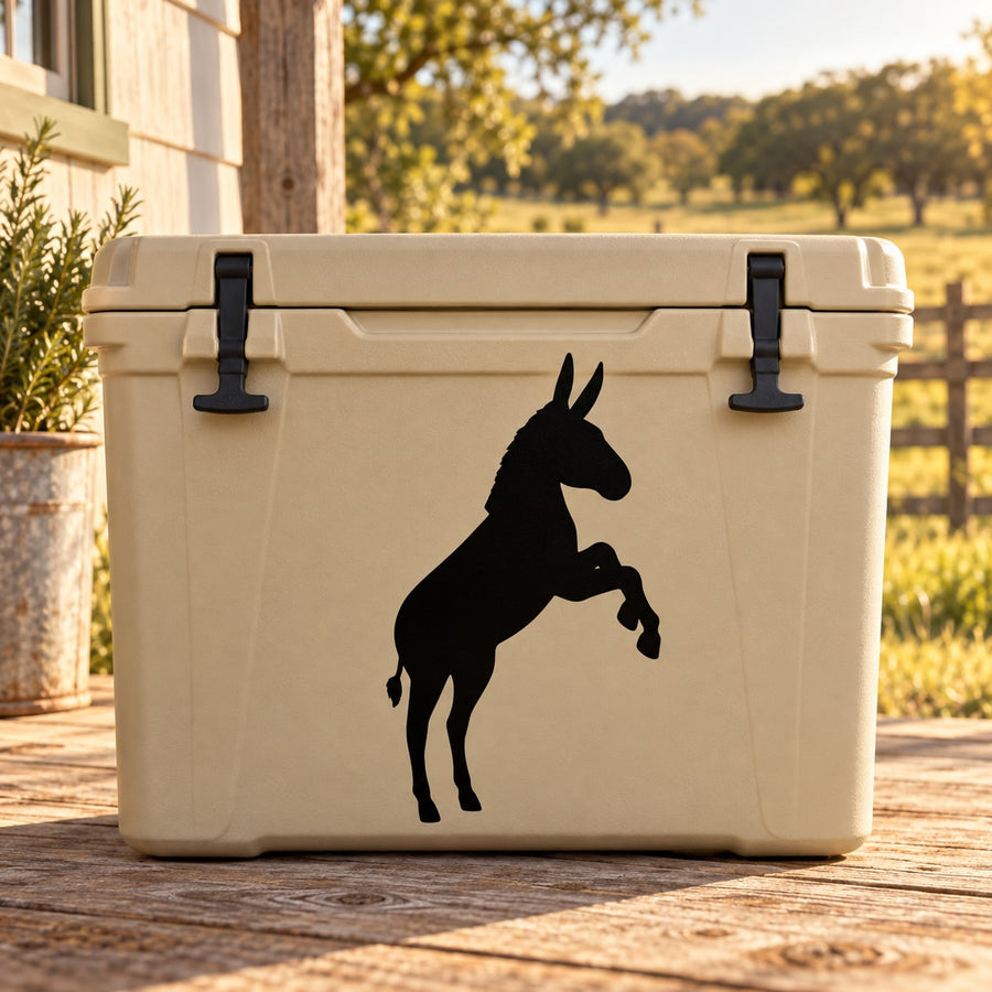 Black hopping donkey silhouette decal