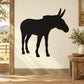 Black donkey jogging decal with raised tail silhouette, wall vinyl sticker