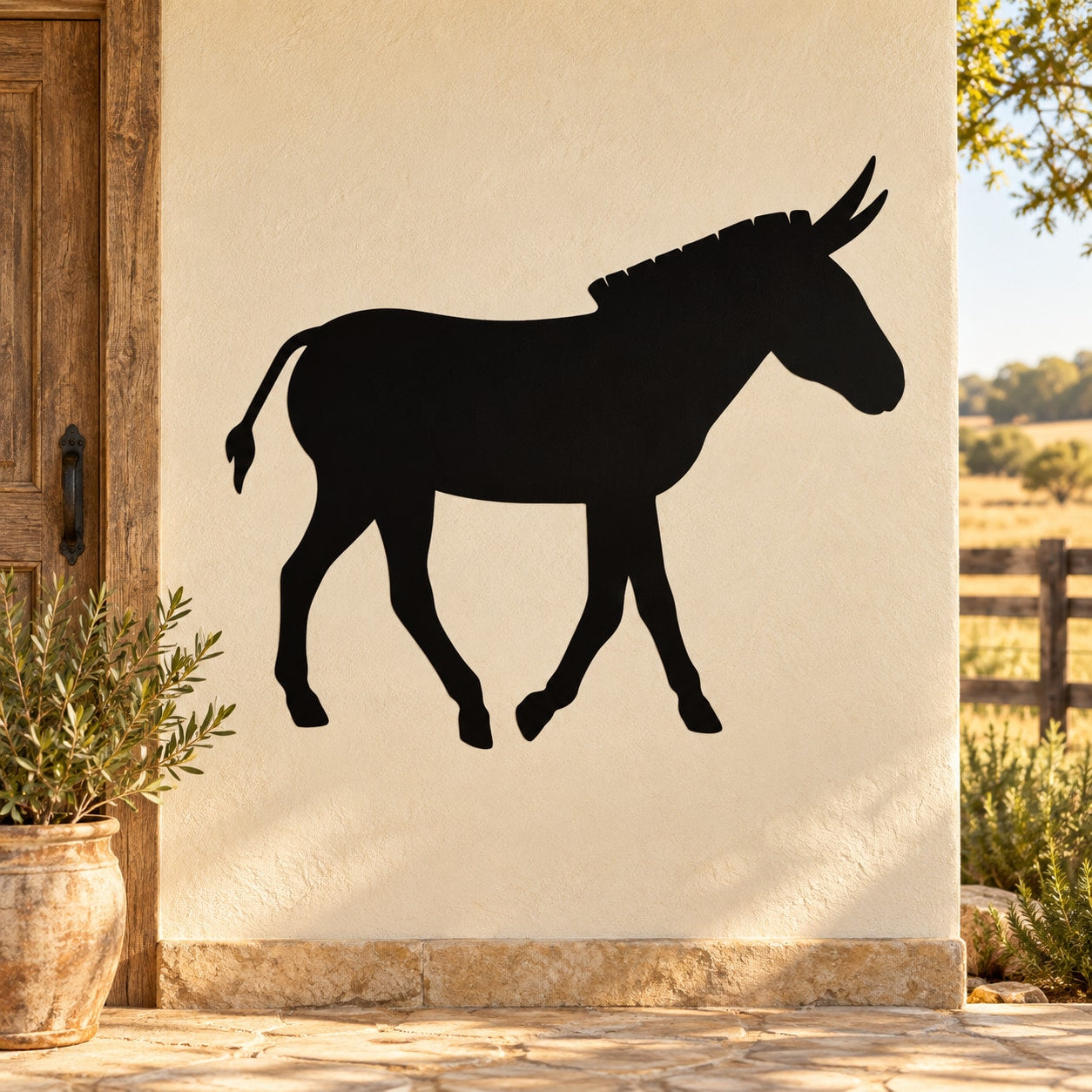 Black donkey silhouette wall decal