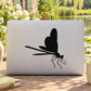 Black dragonfly with open wings vinyl decal