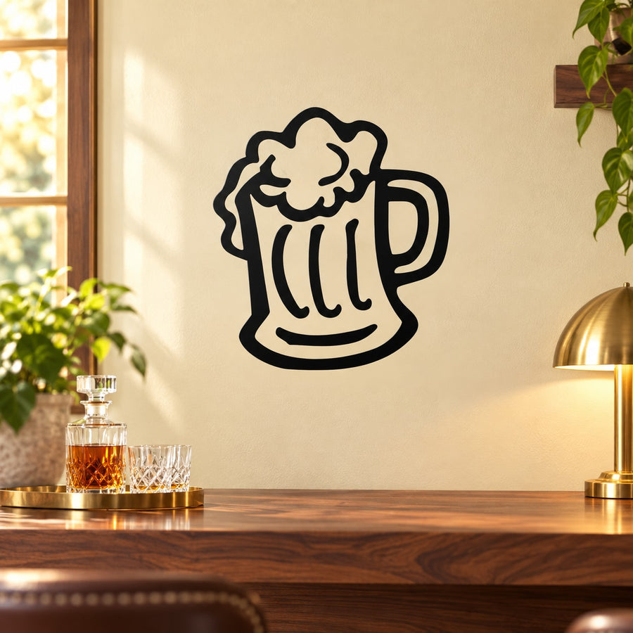 Beer Mug Decal — illustrative vinyl decal application mockup. Surrounding objects are not included.