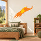 Orange flying eagle flame burst sticker