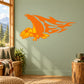 Flame wing eagle sticker with bright orange winged design