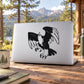 Eagle flustered vinyl decal with black bird graphic, wings spread