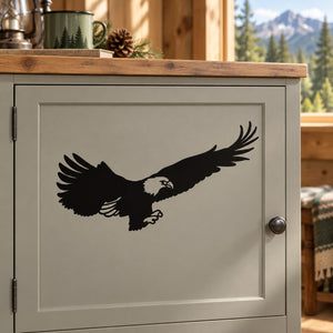 Black descending eagle silhouette vinyl decal