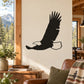 Black eagle soaring wall decal silhouette with wings spread