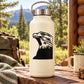 Great eagle head decal with black eagle silhouette on light background