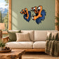 Eagle talons sticker with orange claws and blue feather accents