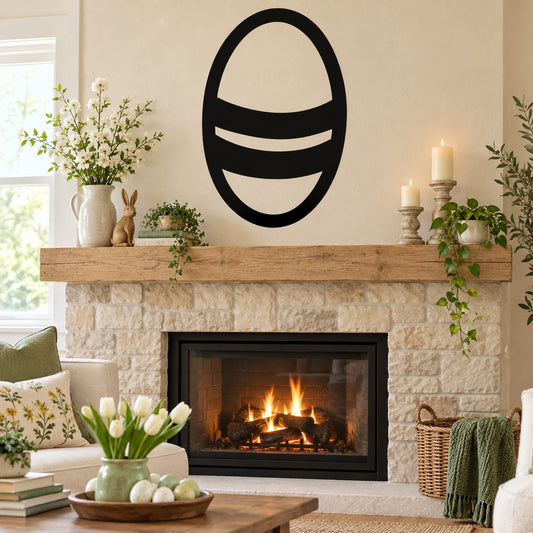 Black Easter egg double-stripe wall decal