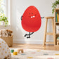 Red Easter egg character sticker with smiley face and black legs and arms