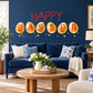 Happy Easter egg-letter wall decal with cutout letters and dots, red and gold