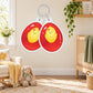 Easter egg double decal with two red eggs and yellow baby chick faces