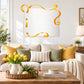 Easter woven ribbon strings decal with orange curled border around a blank square
