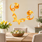Orange Easter ribbon swirl die-cut decal with bow and rabbit outline