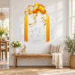 Easter present gift decal, die-cut white panel with bunny and egg motifs, gold accents