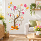 Easter egg tree wall decal with swirl branches, colorful painted eggs, and ribbon bow