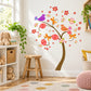 Easter tree and birds printed die cut wall decal with flowers and eggs