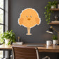 Fluffy Easter chick sticker with orange body and white spiky outline