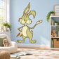 Cartoon Easter bunny wall sticker with raised paw and long ears