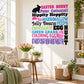 Colorful Easter Bunny quote die-cut decal with black bunny silhouette and multicolor text