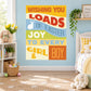 Easter joy rectangle sticker with bold text: Wishing You Loads of Easter Joy