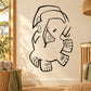 Cute cartoon elephant wall decal with black line art and beige inner details