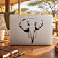 Elephant head decal with black facing line-art design on a light background
