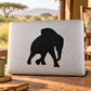 Running elephant silhouette decal on white background