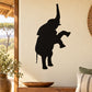 Standing elephant wall decal, black silhouette