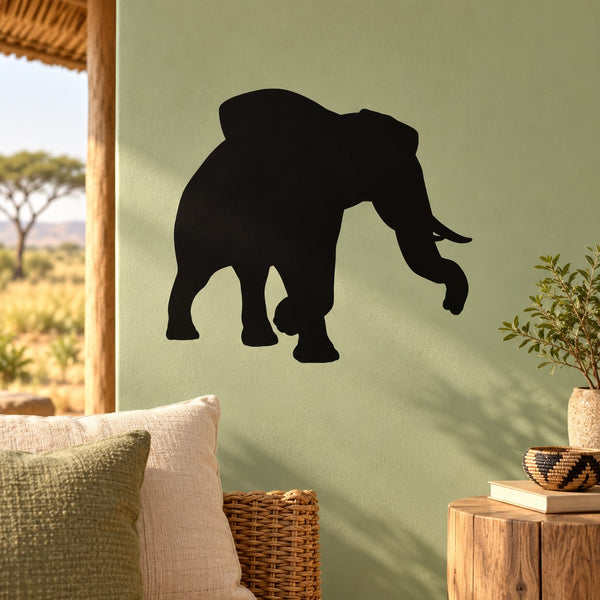 Black elephant silhouette wall decal