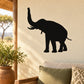 Black elephant trunk decal silhouette on wall